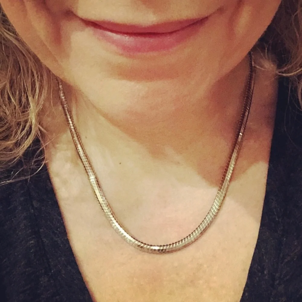 Vintage Omega Sterling Silver Statement Necklace